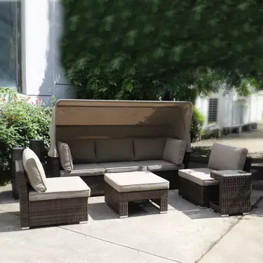 Диван-трансформер  Афродита   из искусственного ротанга Brown  