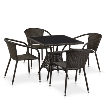 Комплект плетеной мебели  Афродита   Brown (4+1)  