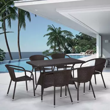 Комплект плетеной мебели Афродита Brown 6Pcs