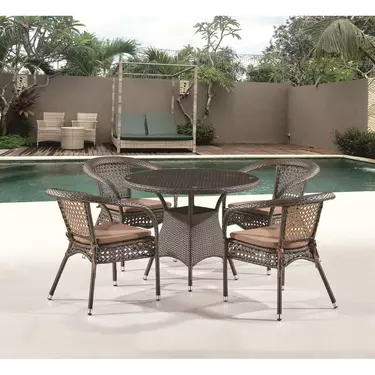 Комплект плетеной мебели Леон-1A Brown 4Pcs (4+1)