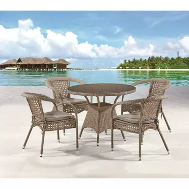Комплект плетеной мебели Леон-1B T220CT/Y32-W56 Light brown 4Pcs