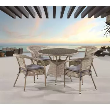 Комплект плетеной мебели Леон-1C Latte 4Pcs (4+1)