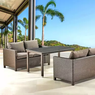 Обеденный комплект плетеной мебели  Афродита   с диванами Brown  