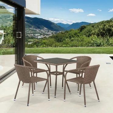 Комплект плетеной мебели  Афродита   Light Brown 4Pcs  