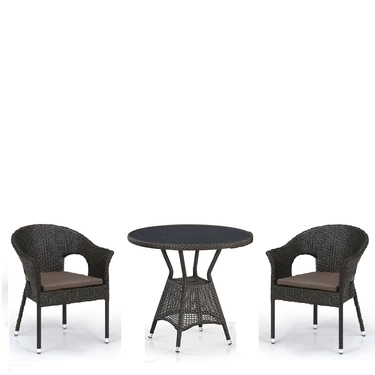 Комплект плетеной мебели  Афродита   Brown (2+1)