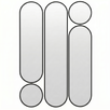 Deko mod.3 Black Сет из 5-ти зеркал 35*160, 2х35*125 см, 2хØ35 см
