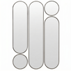 Deko mod.3 Silver Сет из 5-ти зеркал 35*160, 2х35*125 см, 2хØ35 см