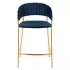 Стул полубарный Turner синий с золотыми ножками