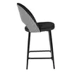 Стул полубарный Leo чёрный с жаккардом, с поворотным механизмом