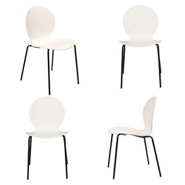 Комплект из 4-х стульев Wave белый с черными ножками