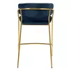 Стул полубарный Turner синий с золотыми ножками