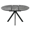 Стол Rufus круглый раскладной 100-130x100x75см, серый керамогранит, черный