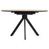 Стол Rufus круглый раскладной 100-130x100x75см, Дуб Вотан, чёрный