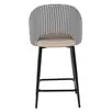 Стул полубарный Leo латте с жаккардом, поворотный механизм