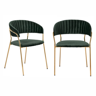 Комплект из 2-х стульев Turner зеленый, золотые ножки
