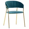 Стул Turner бирюзовый с золотыми ножками