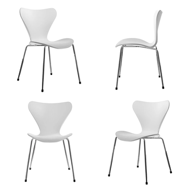 Комплект из 4-х стульев Seven Style белый с хромированными ножками