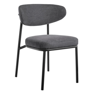 Стул Lucian 2 серый шенилл с чёрными ножками