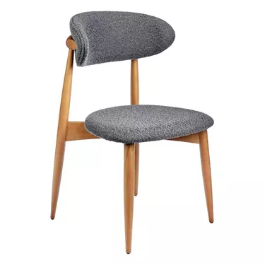 Стул Lucian тёмно-серый букле с ножками цвета орех