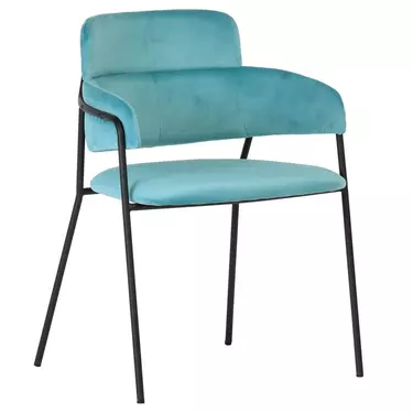 Стул Naples светло-бирюзовый с чёрными ножками