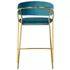 Стул полубарный Turner бирюзовый с золотыми ножками