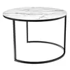 Набор кофейных столиков Tango белый мрамор с черными ножками