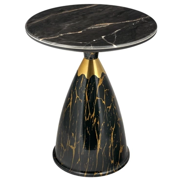 Кофейный столик Secrecy диам.40см x 54см, чёрный мрамор, металл, керамика