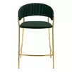 Стул полубарный Turner зеленый с золотыми ножками