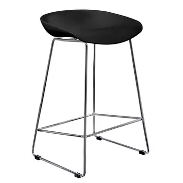 Стул полубарный Nevada чёрный с хромированными ножками