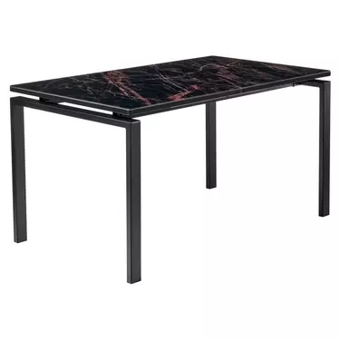 Стол Arion раскладной 140-180х80х75 чёрный мрамор с чёрными ножками