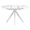 Стол Rufus круглый раскладной 90-120x90x75см, белый мрамор, белый