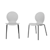 Комплект из 2-х стульев Wave серый с черными ножками