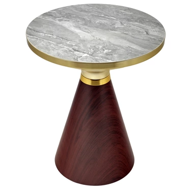 Кофейный столик Vizor диам.40см x 54см, металл под дерево, керамика