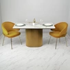 Стол Feast 140x85x77см, керамогранит CalaCattleyate gold мрамор