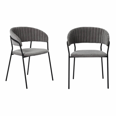 Комплект из 2-х стульев Turner серый вельвет с чёрными ножками