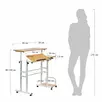 Стол многофункциональный Starshuttle 80х58х80-130см, светлое дерево, белый