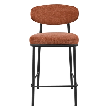 Стул полубарный Lucas 2 терракотовый шенилл с чёрными ножками