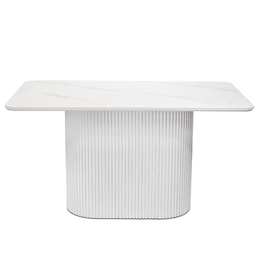 Стол Festa 140x85x77см, керамогранит белый мрамор 