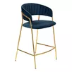 Стул полубарный Turner синий с золотыми ножками