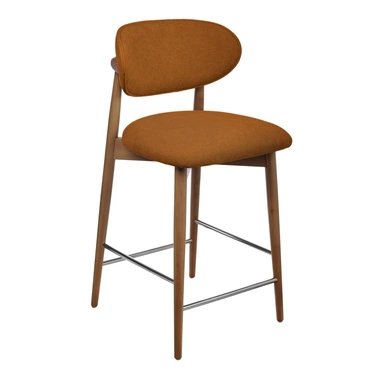 Стул полубарный Lucian 3 терракотовый букле, ножки цвета орех