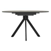 Стол Rufus круглый раскладной 100-130x100x75см, Бетон слюда, чёрный