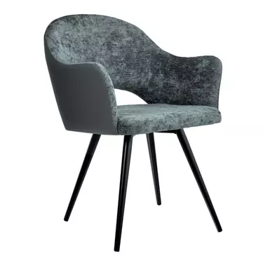 Стул Brody серый шенилл с экокожей с поворотным механизмом