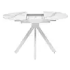 Стол Rufus круглый раскладной 90-120x90x75см, белый мрамор, белый
