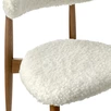 Стул Lucian белый искусственный мех с ножками цвета орех