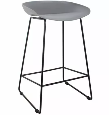 Стул полубарный Nevada серый с чёрными ножками