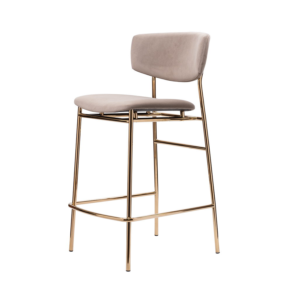 Стул полубарный Elle латте с золотыми ножками