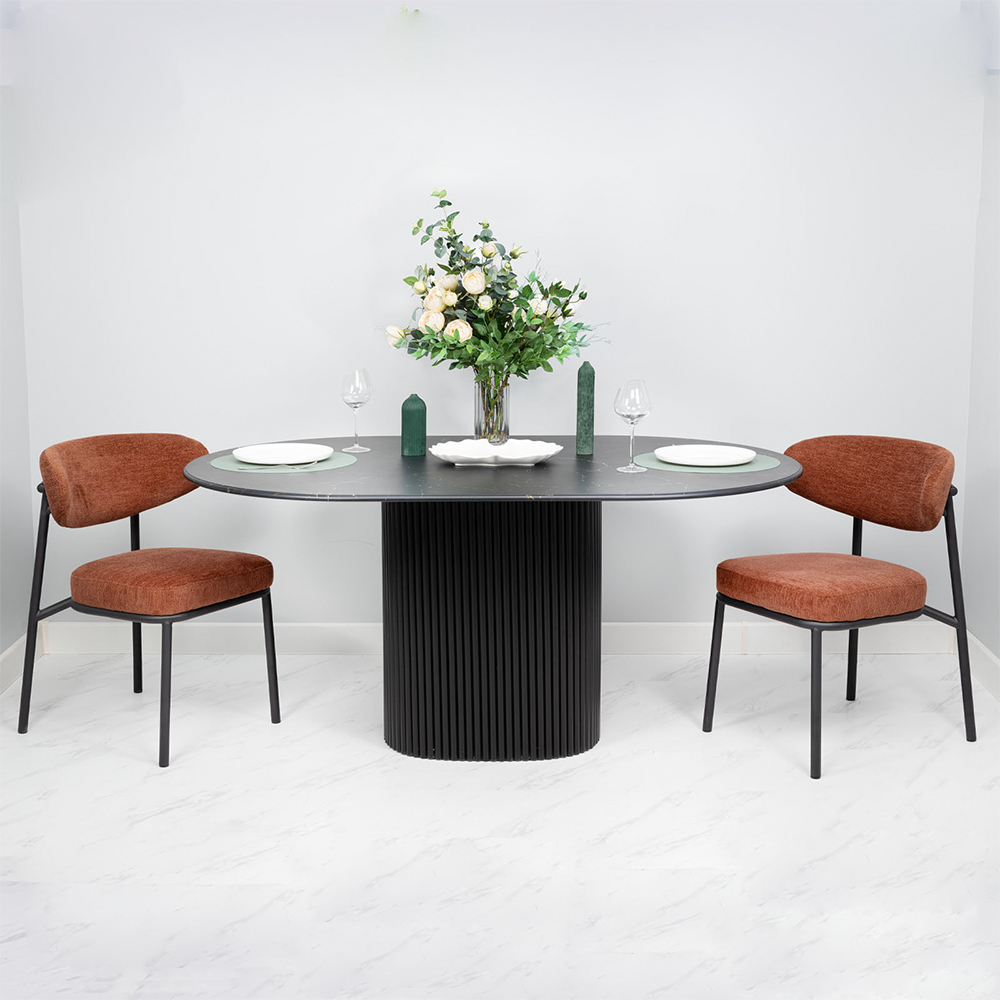 Стул Lucas 2 терракотовый шенилл с чёрными ножками