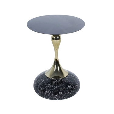 Кофейный столик Angeluska 40x55см, чёрный мрамор, металл