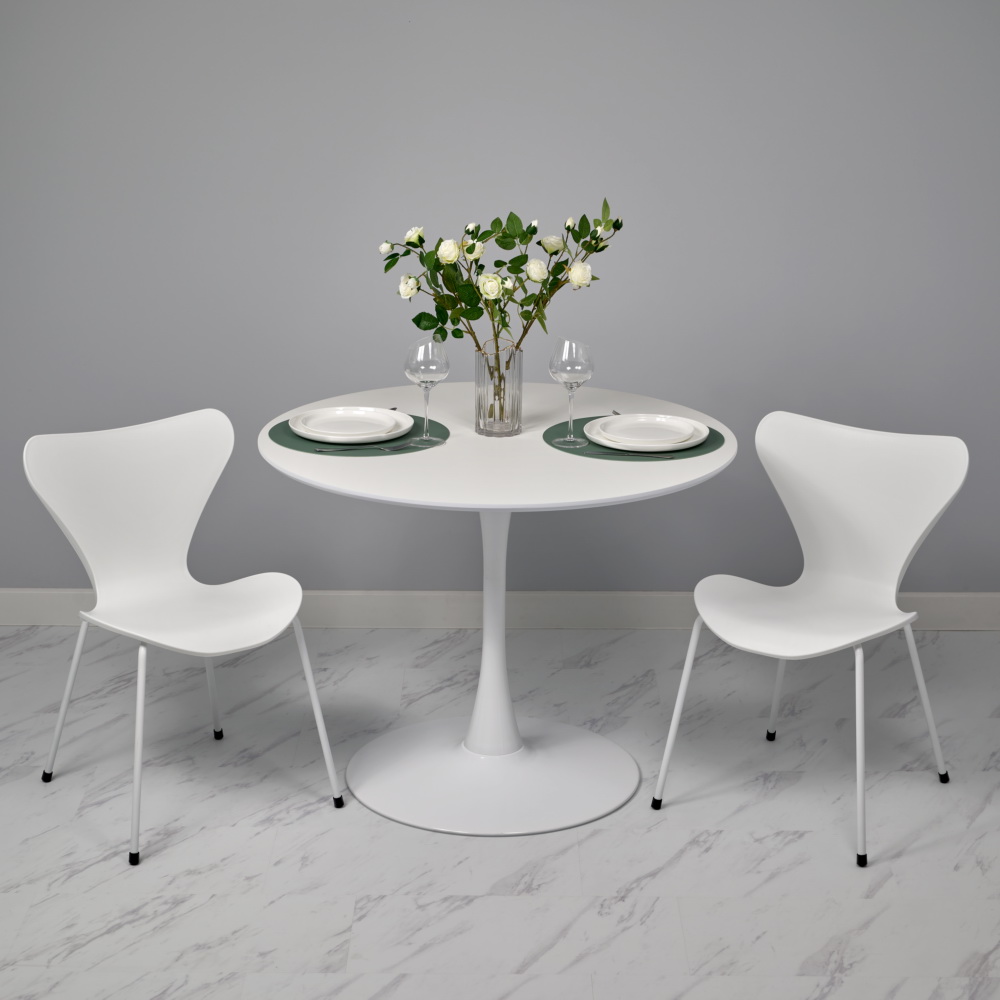 Комплект из 2-х стульев Seven Style белый с белыми ножками