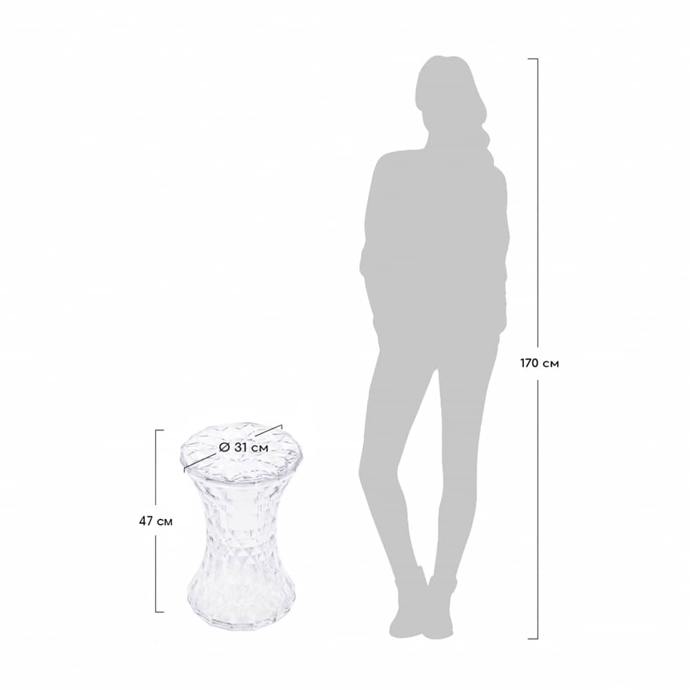 Стул-пуф Stone прозрачный